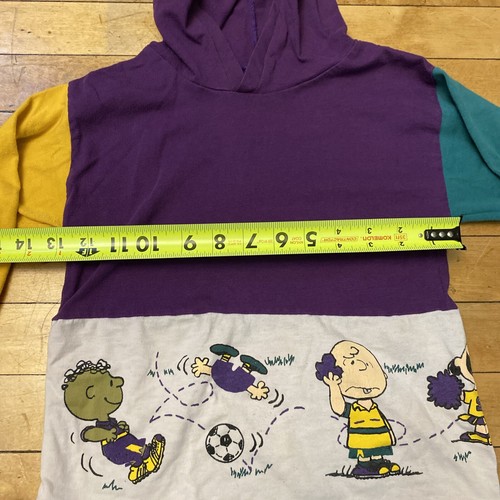 Vintage Peanuts Youth Hoodie Soccer Charlie Brown Snoopy Missing Tags - Picture 6 of 16