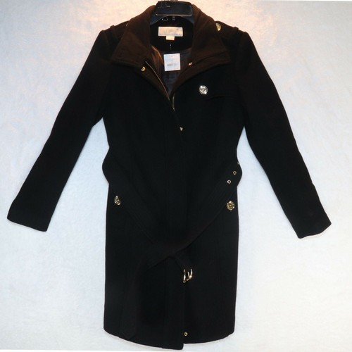 Michael Kors Wool Blend Black Coat Size 