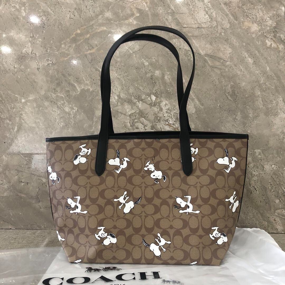 Coach x Peanuts Collaboration Canvas Signature Tote Bag 6160