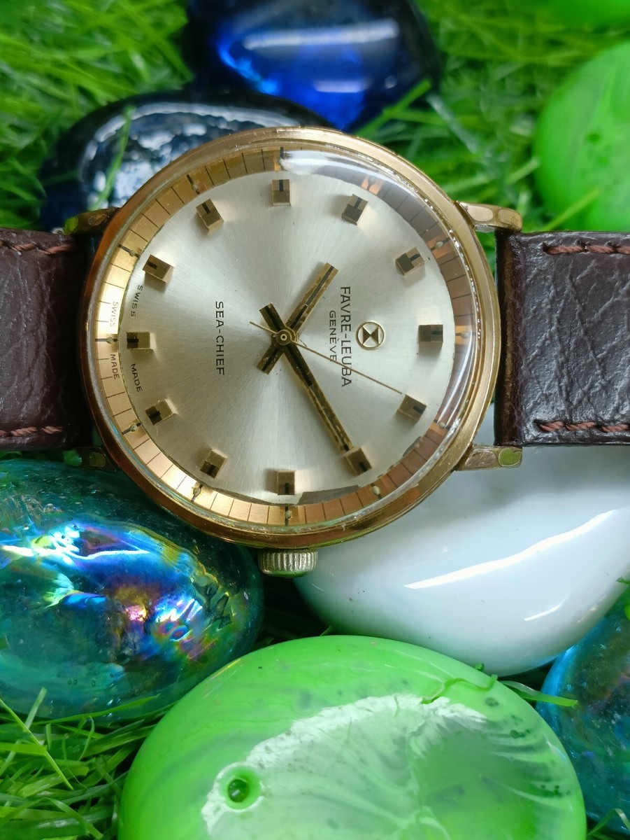 Authentic Favre Leuba Geneve Sea-Chief Swiss Men's Silver Authentic Favre Leuba Geneve Sea-Chief Swiss Men's Silver