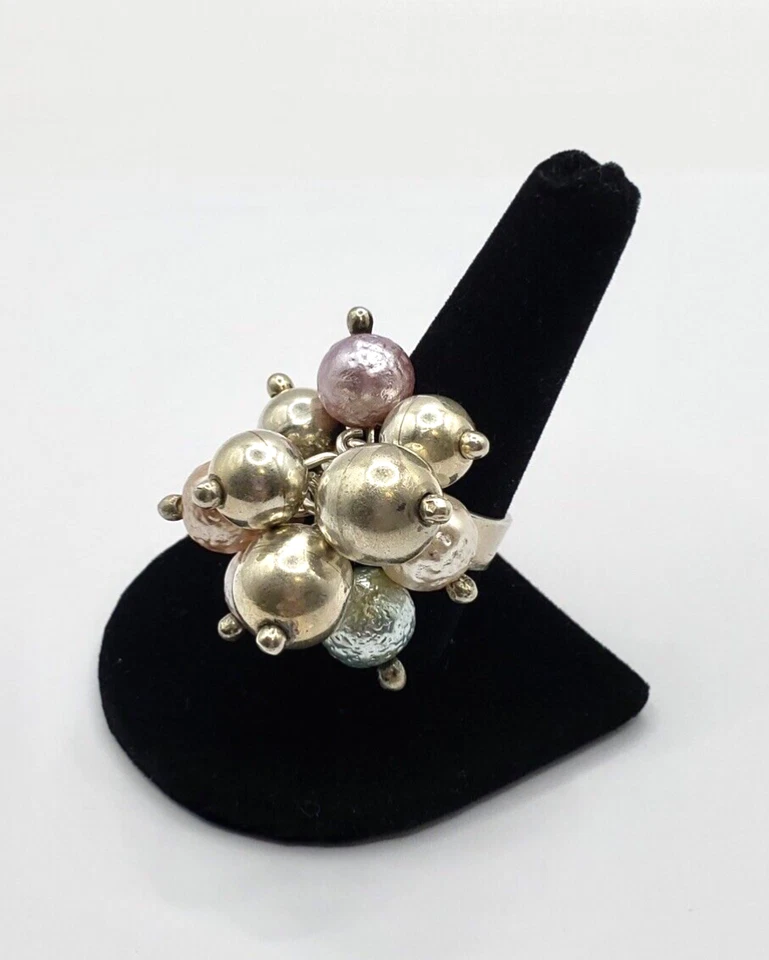 Del Mar II Cocktailring mehrfarbig Kunstperlen baumelnd