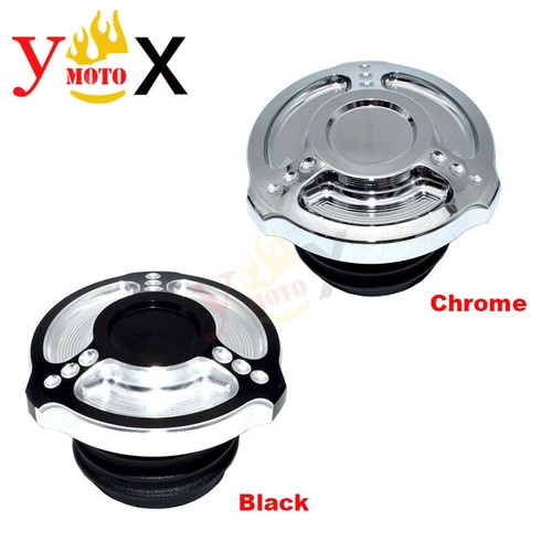 CNC Edge Cut Vented Gas Tank Cap Fuel Cap For Touring Road King Glide
