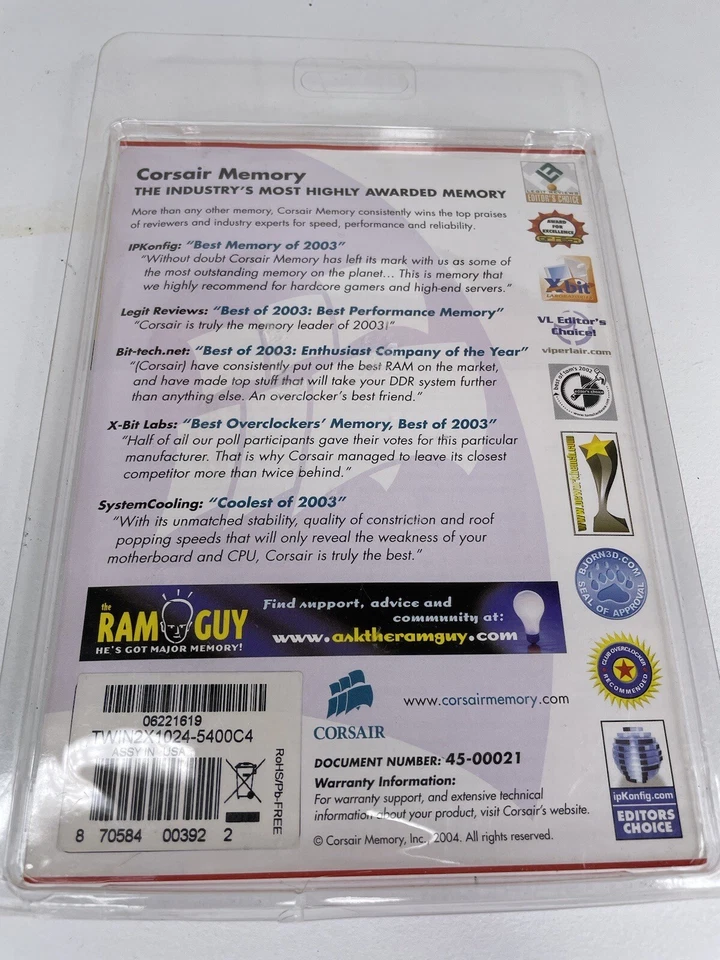 NEW Corsair XMS2 2GB ( 2x1 GB) DDR2 800 MHz Desktop Memory CM2X1024-6400 - Image 4 of 4