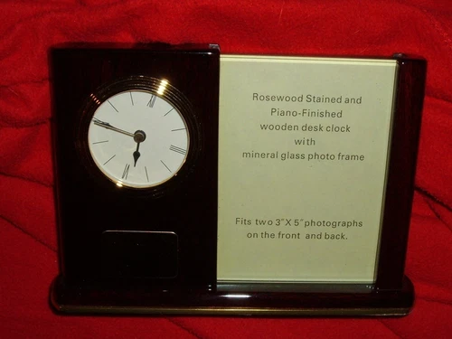 US Steel Rosewood Desk Clock Picture Frame NEW USX USS Office Den Promo NEW