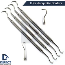 4Pcs Dental Jacquette Towner Scaler Sickle U15/30 Perio Calculus Plaque Remover