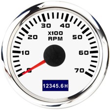 52mm weißes Tachometer 0-7000RPM mit Stundenmesser wasserdicht für Bootswagen