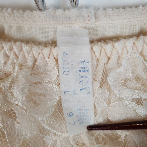 Vintage Olga Slip Höschen Large Second Skin Spitze Overlay beige hoher Bund 40010 - Bild 11 von 11