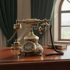 Vintage Telephone Liquid Crystal Display Display Retro Desk Phone No External
