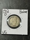 1912 D Barber Silver Dime Nice VG Very Good U.S. 10c Type Coin (Raw18809)