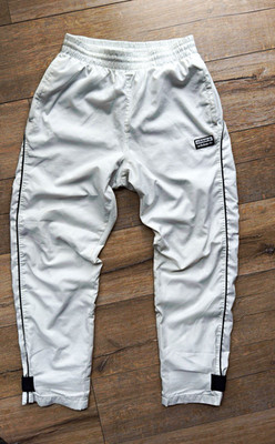 Adidas Originals Vintage Nylon Trackpants Trainingshose Weiß Schwarz Gr. S