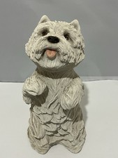 VTG Sandicast West Highland White Terrier Dog Signed Sandra Brue 8" tall 4+lbs