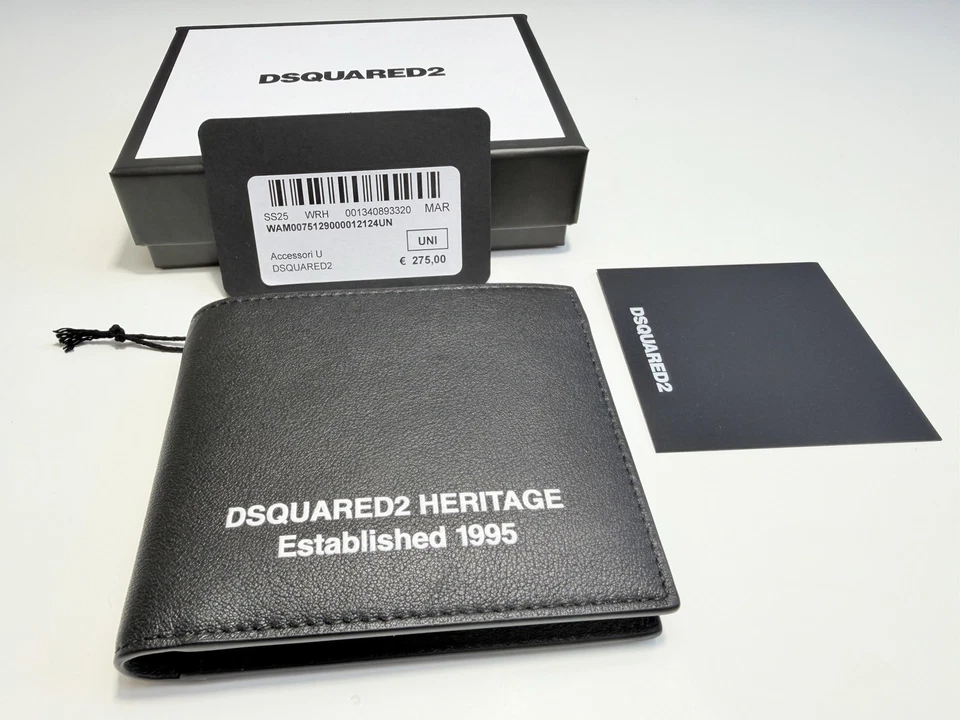 DSQUARED2 NEW COLLEZIONE PORTAFOGLIO UOMO ELEGANTE HERITAGE ITALY REGALO NATALE - Imagen 2 de 4