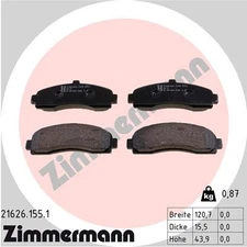 Front Axle Zimmermann 21626.155.1 Brake Pad Set, Disc Brake for Nissan