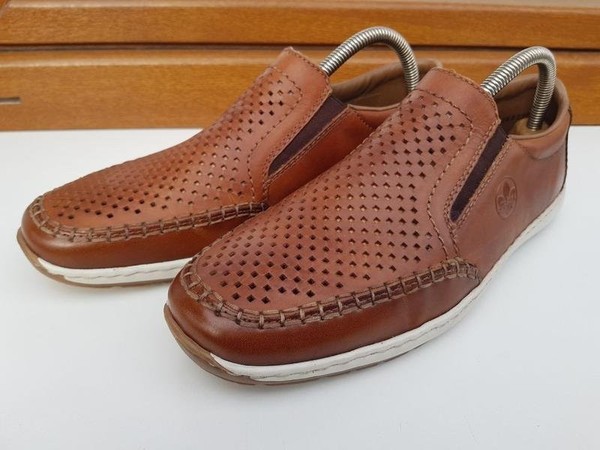 Men Rieker Loafers Mustard Leather 40.5
