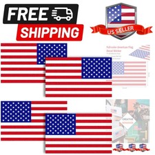 Reflective Full Color American Flag Stickers 2 Pairs Bundle 3" X 5" Tactical ...