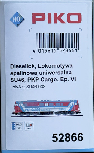 PIKO H0 SU46-032 PKP Cargo 52866 Diesellok Epoche VI LED 1:87 rot weiß blau | Zustand: Neu