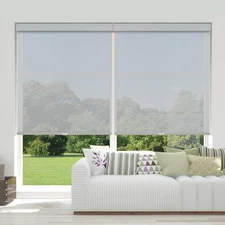 Cordless Light Filtering Roller Shades for Indoor Window Size 33" W × 72" H Grey