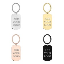 Custom KeyChains 2-sided ENGRAVED Personalized Keychains Dog Tag