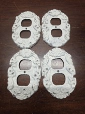 copribottiglie in metallo decorativo shabby chic, bianco invecchiato Set di 4
