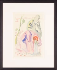 Salvador DALI "The Source (Purgatory: 21) Divine Comedy Woodcut Print with COA