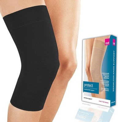 Mediven Seamless Knit Knee Support Silicone Top Band (Black) Large