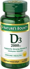 Nature's Bounty Vitamin D3- Supports Immune Health 150 Count 1 Pack