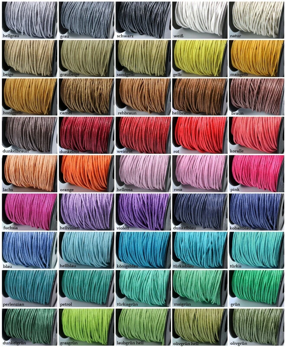 Filo cerato in 30 colori, cordino in poliestere cerato da 1 mm, cordino per braccialetti per gioielli, per realizzare collane fai da te, 10 m per colore