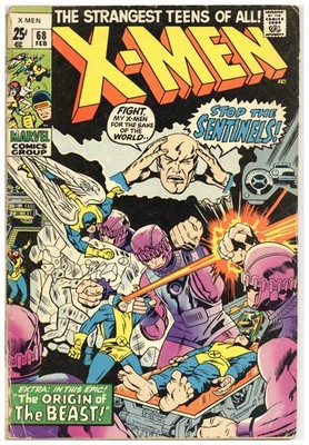X-Men  # 68   GOOD   May 1970   Cover split & almost completely detached.