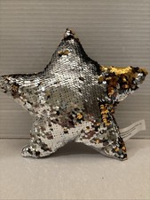 STAR Plush Pillow Fun Movement Sequins 9 X 9  Decorative Pillow