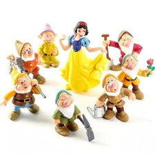 Hot 8Pcs/Set Disney Princess Q Vesion Snow White and The Seven Dwarfs Figure Toy