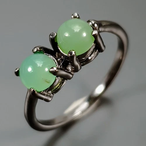 Handmade Natural Chrysoprase Ring 925 Sterling Silver Size 6.5 /R433902