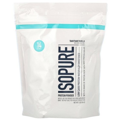 Isopure Protein Powder, Whey Protein Isolate, 25g Protein Tahitian Vanilla, 1lb
