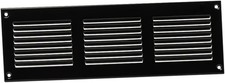 300x100mm Black Ventilation Grille Cover with Insect Mesh - Ideal for Any Space