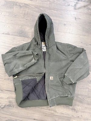 Vintage 2008 Carhartt J130 MOS Hooded Jacket Size XL Workwear Chore Coat Utility