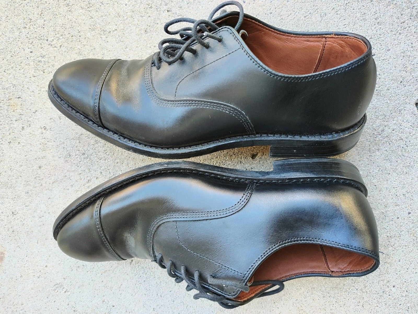 Allen Edmonds Park Avenue Black Leather Oxford Shoes Mens 8 D Toe Cap Bench Welt