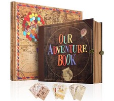 Our Adventure Book Scrapbook, Photo Album 146-Page, Retro Embossed Travel Scr...