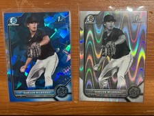 (2x) 2022 Bowman Chrome Draft Karson Milbrandt Sapphire Refractor + Black White
