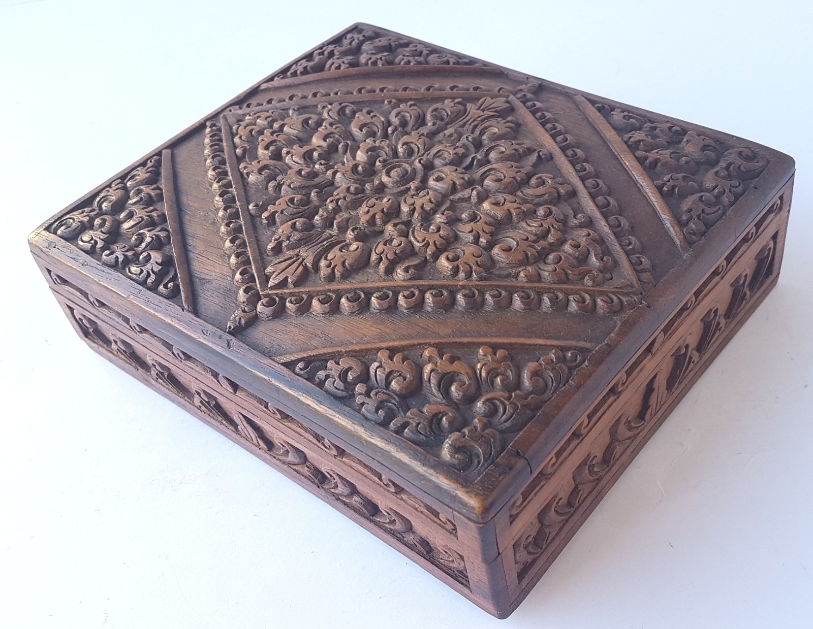 Xl Antique Stamps Box, Wood Carving, Around 1900 L521 | eBay