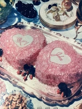 Atlanta GA Print Article 1950 AJC Engagement Buffet Recipe Pink Cake Mary John