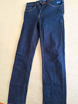 Blend Herren Jeans blau Denim gerades Bein Five-Pocket, Gr. L, Schrittl. 96 cm