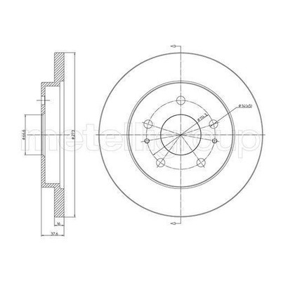 Bremsscheibe Metelli 23-0841 für Daihatsu Vorderachse
