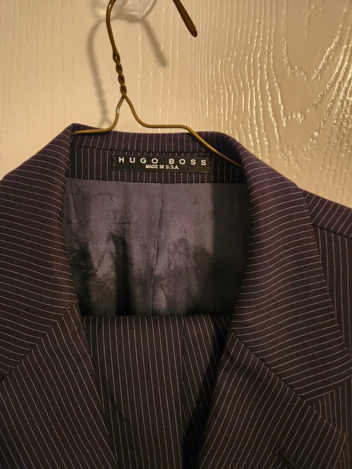 Hugo Boss Black Label Suit Einstein/Sigma Striped 44 Long 36x32 100% VIRGEN WOOL - Image 3 of 4