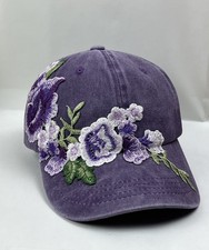 Florale Vintage Cap in Lavendel mit Stickerei
