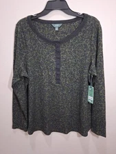 Womens Terra And Sky Size 1X 16W-18W Waffle Tee Shirt Top NWT