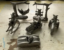 Vintage Spoontiques Pewter Pigs Lot Of 6 1987