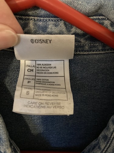 The Disney Store Mickey Mouse Rhinestone Denim Button Up Shirt Size S - Picture 5 of 8