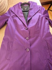 Vintage Massimo Women's Large Purple Satin Trench Rain Dress Coat With Belt