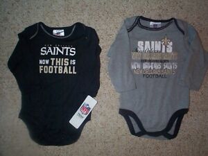 Details about (2) New Orleans Saints nfl INFANT BABY NEWBORN Jersey Shirt 0-3M 0-3 Months