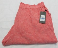 Jones New York Women's Pull On Chambray Linen Crop Scarlet Apple Pants Size XL