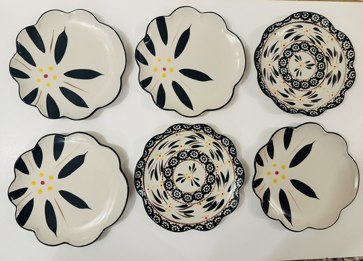 Set of 6 Temptations by Tara Old World Black & Vivid Salad